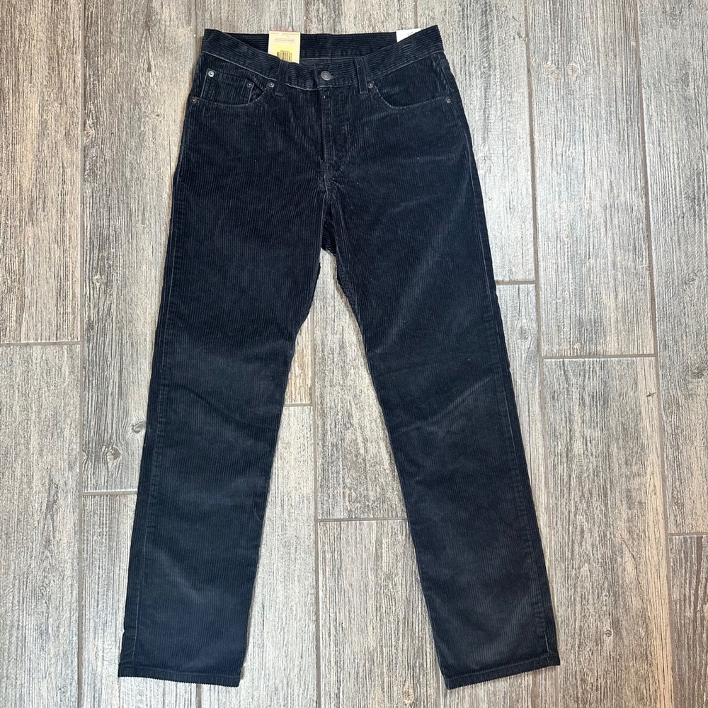 Levi's Men's 505 Black Corduroy Straight Fit Jeans‎ Pants 28x30 New With Tags